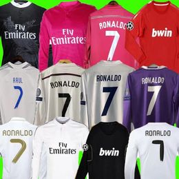 retro Real madrids soccer jerseys Di Maria ALONSO RONALDO MODRIC HIGUAIN classic vintage football shirt long sleeve 01 02 05 06 07 10 11 12 13 14 15 16 17 18 kaka