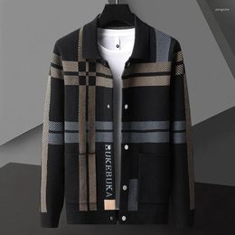 Men's Sweaters High-end Spring And Autumn Quality Business Casual Letter Printed Sweater Fashion Striped Designer Cardigan Top M-4XL