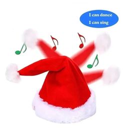 Caps Hats Electric Christmas Hats Singing Dancing With Music Year Kids Hat Christmas Decorations For Home Xmas Santa Claus Gifts 2024 231121