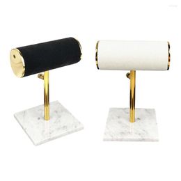 Jewelry Pouches Luxury Marble Base T-bar Bracelet Necklace Watch Display Stand Holder