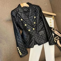 Women s Jackets High end Black Elegant Suit Jacket Ladies Casual Double Breasted Fashion Blazer 2023 Office Work Female Outerwear 231120