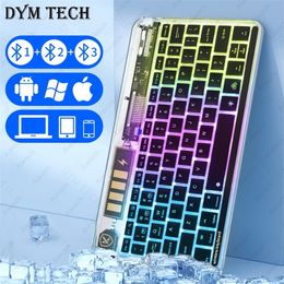 Keyboards Transparent Backlight Tablet Keyboard For Bluetooth Android Windows 231117