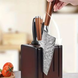 1pc, Knife Block, Knife Storage Block, Cutlery Knife Block, Household Wooden Knife Rack, Knife Holder, Solid Wooden Knife Storage Rack, Kitchen Stuff