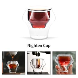 Mugs MHW-3BOMBER Double Wall Glass Espresso Cups Anti-scald Reusable Tea Mug S Glass Wine Cup Art Home Barista Coffee Accessories 231121