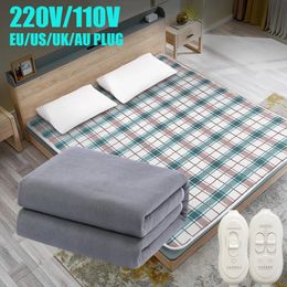 Electric Blanket 220/110V Electric Heated Blanket Thicker Heating Blanket Thermostat Carpet For Double Body Winter Warmer Sheets Mattress 231120