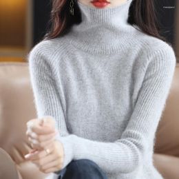 Women's Sweaters Tailor Sheep Autumn 2023 Winter Sweater Mink Cashmere High Neck Knitted Pullover Korean Fashion Soft Top