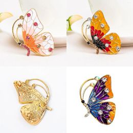 Brooches Stylish Pin Butterfly Animal Gold Colour Multicolor Enamel Clear Rhinestone For Women Party Office Jewellery Pins Gifts