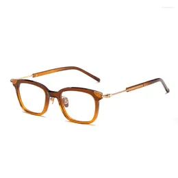 Sunglasses Frames Japanese Retro Square Glasses Frame For Men GMS124 Harajuku Style Brown Hand Made Acetate Eyeglasses Women