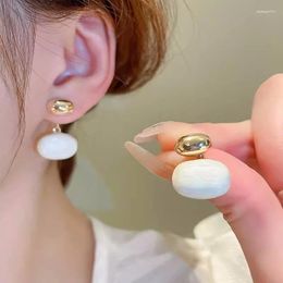 Stud Earrings Bean Front And Back French Romantic For Women