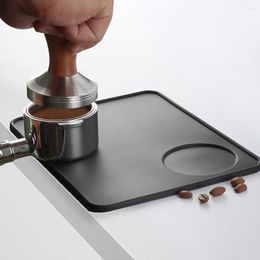 Table Mats Black Coffee Tamper Mat Silicone Espresso Tamping Anti-skid Holder Station Office Bar Shop Rest