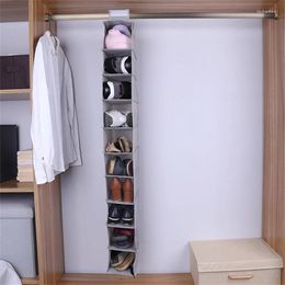 Storage Boxes 10-Layer Anging Shoe Organizer Non-woven Hanging Rack Foldable Space Saving Shelf Clothes Hat