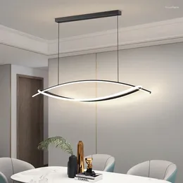 Pendant Lamps Modern Minimalist Black Led Ceiling Chandeliers For Kitchen Dining Room Table Home Decor Indoor Lighting Fixture