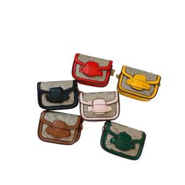 Fashion children letter printed purse INS girls metal buckle saddle bags luxury kids crossbody princess bag S0856