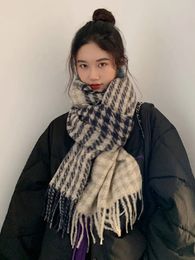 Scarves 2023 Women Scarf Autumn Winter Vintage Houndstooth Scarve Pashmina Mujer Femme Foulard Bufanda Wrap Shawls Unisex Men Pareo 231121