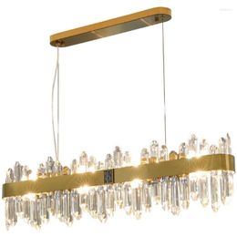 Pendant Lamps LED Lamp Nordic Modern Dining Room Luxury Crystals Oval Adjustable Hanging