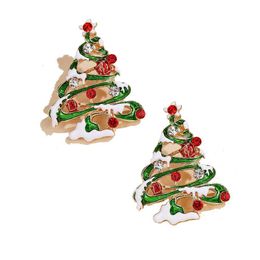 Charm Crossborder Foreign Trade Selling Christmas Tree Earrings European And American Style Rhinestone Jewellery Alloy Diamond Dhgarden Dhena