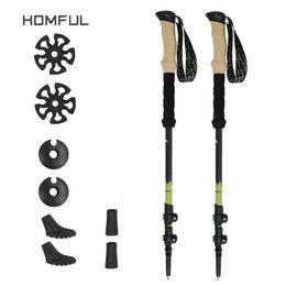 Ski Poles Nordic 195g/pc Trekking poles Walking sticks Alpenstock Telescopic ultralight Premium Carbon Adjustable with Quick Lock 231120