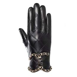 Five Fingers Gloves Designer Leather Half-finger Gloves Womens Sheepskin Motorcycle Gloves Leaking Fingers Short Spring And Autumn Thin Section Gift RR