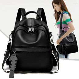 School Bags High Quality Cow Leather Women Backpack Fashion Luxury Ladies Travel Knapsack Girls Shoulder Bag Genuine Mochila