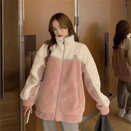 Women's Jackets Warm Thick Women Fashion Casual Outwear Winter Zipper Pockets Stand Neck Jacket Faux Fleece Fluffy Coat Ladies