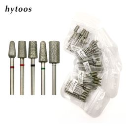 Nail Art Equipment HYTOOS 10pcs/pack Big Size Diamond Cuticle Clean Burr Russian Nail Drill Bits Pedicure Manicure Drills Accessories Nails Tools 230421