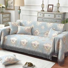 Chair Covers European Classical Pattern Sofa Cover With Tassels Home Slipcovers Towel Seat For Living Room Four Seasons Decor