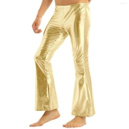 Men's Pants Men Retro Disco Costume Vintage Year 60s 70s With Bell Bottom Flared Long Dude Trousers Show Clubwear