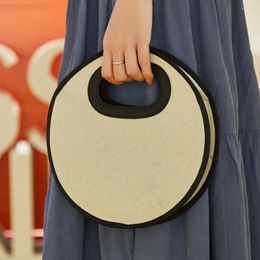 Storage Bags Women Handbag Waterproof Handhold Design Large Opening PVC Fashion Round Lady Tote Bag Cosmetic Pouch Commuting Supplies