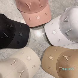 Women's Summer Candy Colour Designer Ball Hat Holiday Sports Street Shoot Letter Five Point Star Embroidery casquette