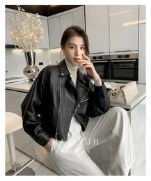 Women's Leather European Genuine Clothing Half Vegetable Tanned Sheepskin Jacket Motorcycle Short Loose Autumn/winter