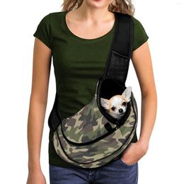 Dog Car Seat Covers Army Green Camouflage Backpack Accessories Travel Transport Portable Carrier Bag Custom