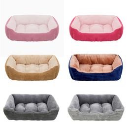 kennels pens Square Dog Beds Puppy Soft Plush Sofa Bed Pet Accessories Large Dog Kennel Mat Pet Cat Dog Bed Sleep Cushion 231120