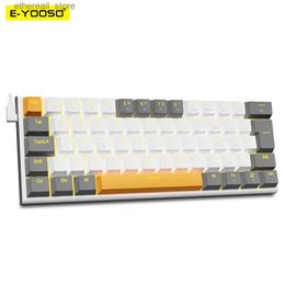 Keyboards E-YOOSO Z11 USB Mechanical Gaming Wired Keyboard Red Switch 61 Keys Gamer Russian Brazilian Portuguese for Computer PC Laptop Q231121