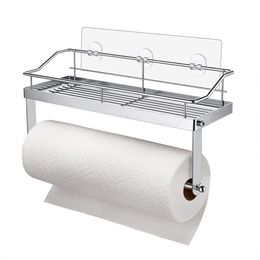 Bathroom Shelves 304 Stainless Steel Shelf Household Wall-mounted Storage Rack Bathroom Toilet Storage Rack Tissue Towel Shelf 230421