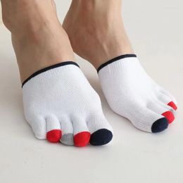 Men's Socks Men Five Fingers Spring Summer Soft Breathable Forefeet Anti-slip Sock Funny Happy No Show Half Short Cotton