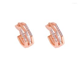 Stud Earrings Karopel Claw Shaped Knot Rivet Charm Circle Huggie Earring Rose Gold Colour Mosaic CZ Women Jewellery Brincos