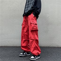 Men's Pants DEEPTOWN Y2K Cargo For Men Red Black Gray Jogging Trousers Male Loose Casual High Street Work Wear Hip Hop Fashion Spring