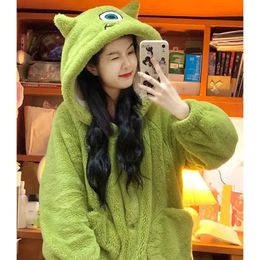 Pyjamas Winter Warm Flannel Thick Long Sleeved Nightwear Anime Cosplay Pyjama Sleepwear Soft Nightgowns 231121