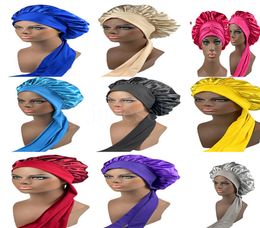 Reversible Head Cover Breathable Women Silk Hair Care Bonnet Unisex Turban Beauty Satin Shower Sleep Night Cap df199