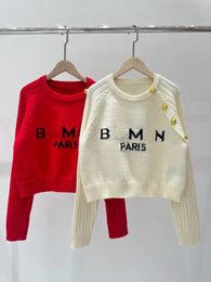 Tasarımcı Sweater Kadın Kaşmir Sweaters Sonbahar Yuvarlak Boyun Çizgili Moda Uzun Kollu Yüksek Son Jacquard Hardigan Örgü Ceket Kazak Kadınlar