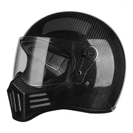 Motorcycle Helmets Bright Carbon Fibre Anti-Fall Motocross Wear-Resistant Supplies Breathable Head Protection Full Face Race Helmet