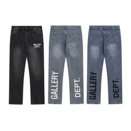 galleries denim dept designer pants speckled Mens Sweatpants Fashion Los Angeles Limited Jeans Letter Print Straight Wash and Distressed Unisex