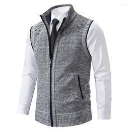 Men's Vests Mens Knit Waistcoat Sweater Vest Sleeveless Cardigans Fleece Bodywarmer Tank Top