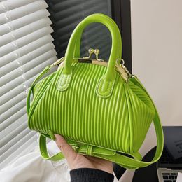 Evening Bags Pleated Handbag with Handle Designer Lattice Shoulder for Women Clutch Purses Crossbody Long Belt 230420