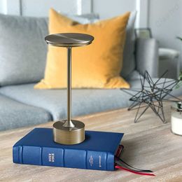 Lamps Claeted Nordic Dish Table Lamp Rechargeable Touch Desk Luces Atmosphere Retro Night Light for Coffee Home Bedroom Decoration AA230421