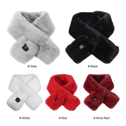 Bandanas Plush Electric Heating Scarf 3 Levels USB Charging Heated Neck Thermal Wrap Warmer For Outdoor Camping Hiking