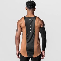 Men's Tank Tops Mens Summer Quick Dry Workout Tank Top Sleeveless Sportswear Shirt Stringer Gym Clothing Bodybuilding Singlets Fitness Vest 230421