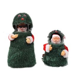 Plush Dolls F62D Dancing Santa Claus Doll Electronic Toy Singing Santa Hide in the Christmas Tree House Holiday Ornament Table Decoration 231121