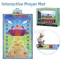 Mats Islamic Muslim Praying Mat for Kids Children Educational Interactive Prayer Rug Carpet Worship Musallah Speaker Blanket 231121