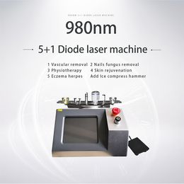 New Arrival Portable 6 in 1 Diode Laser 980nm Vascular Redness Removal Nail Fungus Therapy Skin Smoothing Anti-inflammatory Equipment